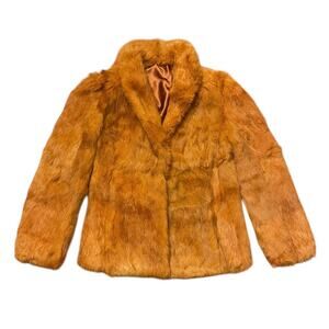 Vintage 1970s 100% genuine copper rabbit fur coat